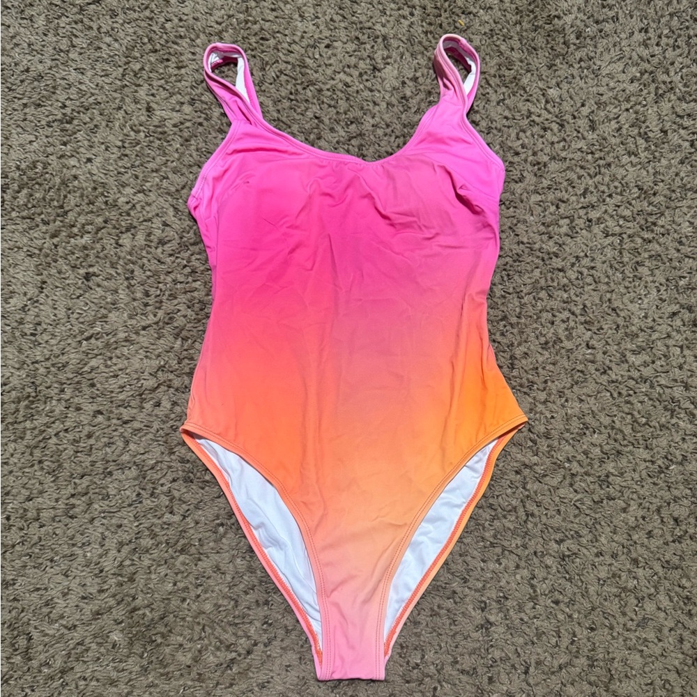 Pink and Orange One Piece Swimsuit